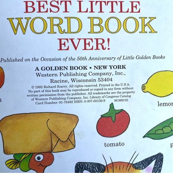 Vintage 1992 Golden Books Best Little Word Book Ever! Storybook - Picture 4 of 4